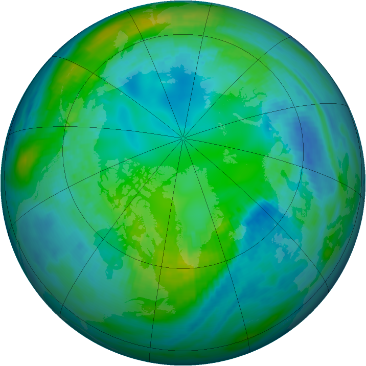 Arctic ozone map for 31 October 1983